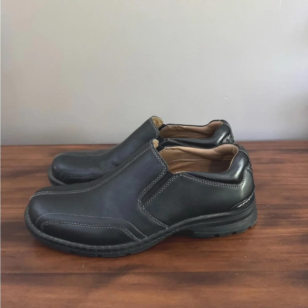 Dockers ProStyle Mens Leather Slip On Loafers Bicycle Toe Dress Shoes Black 8.5M